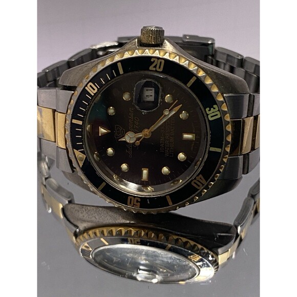 Jules Jurgensen Watch Sea Diver 7371 Two Tone Screw-Down Crown Water Resistant - Picture 8 of 12